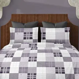 Ariana SORRENTO Pastel Lavender Cotton 144 TC Double Size Bedsheet With 2 Pillow Covers-picture-16