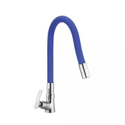 Jabra Single Flow Sink Cock Soft Series Brass Chrome Finish Deck Mount Blue-image-35