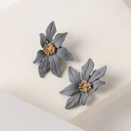 Sohi Women's Flower Odessey Stud Earrings  Moon Grey-image-61