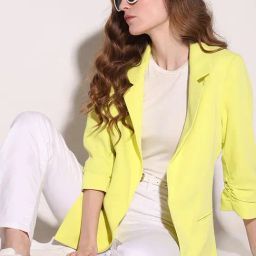 Vero Moda Yellow Regular Fit Blazer-image-18