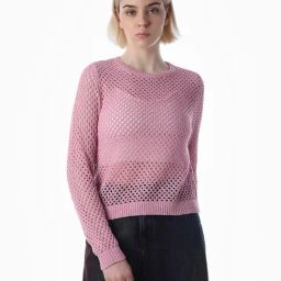 Only Pink Polyester Woven Design Pullover-picture-12