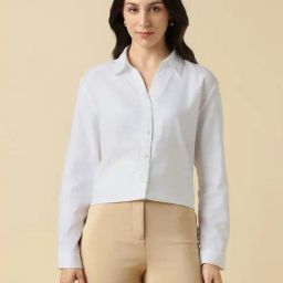 Allen Solly White Cotton Regular Fit Textured Shirt-image-54