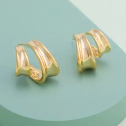 Kushal's Fashion Jewellery Gold Polished Trendy Earrings for Women-picture-13