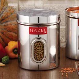 HAZEL Silver Stainless Steel Kitchen Storage Containers With Air Tight Lid - Set of 6-image-49
