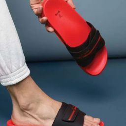 Yoho Men's Tango Red & Black Slides-95