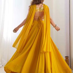 TextileNow Embroidered Thread Work Ready to Wear Lehenga With Blouse And Dupatta image 3