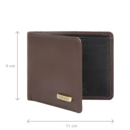 Hidesign Brown Leather Rfid Bi-Fold Wallet for Men-image-44