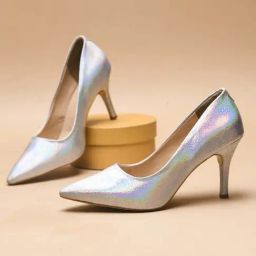 The White Pole Women's Silver Stiletto Pumps-image-78