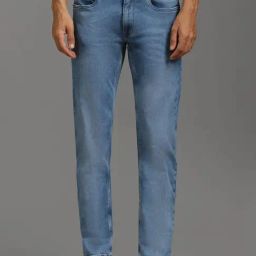 Louis Philippe Blue Cotton Slim Fit Jeans-picture-35