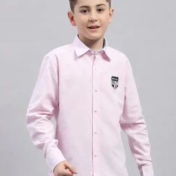 Monte Carlo Kids Pink Solid Full Sleeves Shirt-image-53