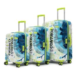 Uppercase Blue Printed Hard Cabin Trolley Bag Set of 3-picture-49