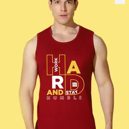 WOOSTRO Pack Of 2 Printed Combed Cotton Gym Vests VWS26(ALONE WHITE)(HARD MAROON)-image-85