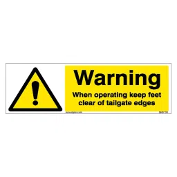SUNSIGNS Warning When Operating Keep Feet Clear Signages Size 300x100 mm HP Print + Vinyl + Sun Board, SN0195-image-61