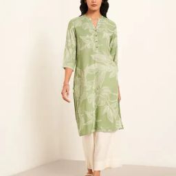 Rangmanch By Pantaloons Sage Regular Fit Printed Kurta-picture-9