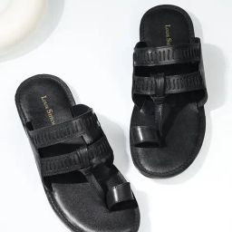 Louis Stitch Men's Jet Black Toe Ring Sandals-picture-27