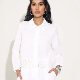 Akkriti By Pantaloons Snow White Regular Fit Self Pattern Shirt-picture-16