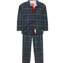Cherry Crumble by Nitt Hyman Kids Multicolor Checkered Eden Nightsuit-image-68