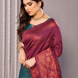 RUNAYA NX Woven Design Zari Silk Blend Banarasi Saree-image-94