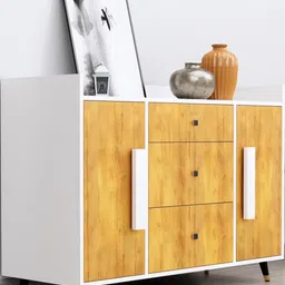 HEXA RED White Engineered Wood Storage Cabinet-51