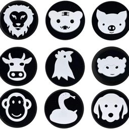 New World 9 Pcs Animal Design Thumb Grip Caps for DualSense wireless controller PlayStation5, Soft Silicone Joystick Cap for PS5, PS4, Xbox Series X/S, Xbox One Controller image 2