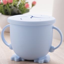 Twin Handle Feeding Bowl with Lid - Blue-2