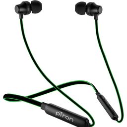 pTron Tangent Lite Bluetooth 5.0 Wireless in Ear Earphones with Fast Charge - Black Green-4