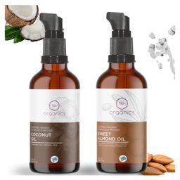 T&H Organics 100% Organic Cold Pressed Sweet Almond Oil and Cold Pressed Virgin Coconut Oil Combo - 100 ml Each-image-68
