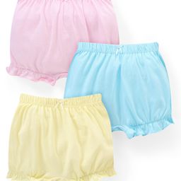 Babyhug 100% Cotton Knit Bloomer Pack of 3 - Multicolour-image-76