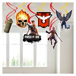 Zyozi Free Fire Theme Birthday Party Decorations Hanging Swirls MultiColor - Pack Of 6-image-43