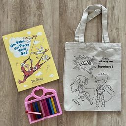 Little Canvas DIY Colouring Today I will be my own superhero Tote Bag-12