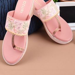 Ozuri Open Toe Embellished Wedge Heel Sandals-picture-28