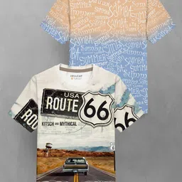 HELLCAT Boys 2 Printed Raw Edge T-shirt-23