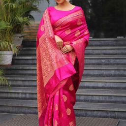 Peachmode Woven Design Zari Art Silk Handloom Saree-picture-13