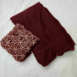 STAVA CREATION Solid Saree With An Unstitched Blouse Piece image 4
