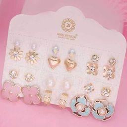 theostrichcollection It is a collection of 12 pairs of earrings Diamond Brass Stud Earring ()-image-60
