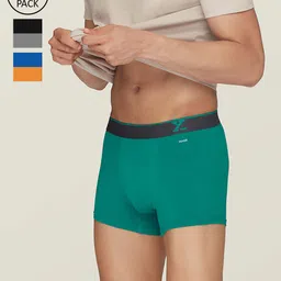 XYXX Men Pack Of 3 Traq Silver Cotton Trunk-15