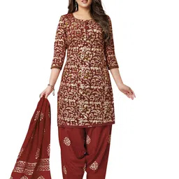 MIRAAN Printed Pure Cotton Unstitched Dress Material-image-5