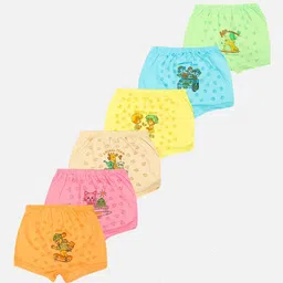 PRIDE APPAREL Kids Pack Of 6 Multicoloured Pure Cotton Trunk BI-TROUS-06-50-2