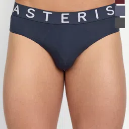 Asterisk Pack Of 4 Anti Microbial Basic Briefs MBR-SBL&PBL&BUR&MGY-XS-04-34