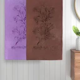 FABINALIV  2 Pieces Brown & Lavender Floral Cotton 300 GSM Kids Bath Towels-28