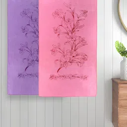 FABINALIV Blue & Pink 2 Pieces Printed Cotton 300 GSM Kids Bath Towels-picture-11