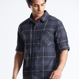 FORCLAZ By Decathlon Men Spread Collar Buffalo Checked Cotton Casual Shirt-image-71
