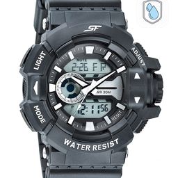 Sonata Men Grey Analogue and Digital Watch - 77118PP01W-58