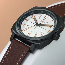 Sonata Poze Men Dial & Leather Straps Analogue Watch SP70024NL01W-15