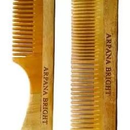 Neem Wooden Dual Lily & Handle Comb Pack of 2 Growth, Hairfall, Dandruff, Frizz Control-image-97