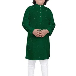 trustous Boys Embroidered Regular Sequinned Kurta with Pyjamas-13