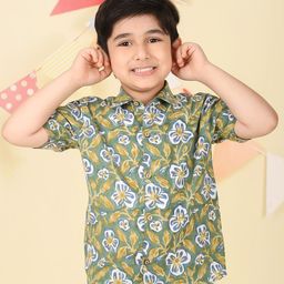 Fabindia Boys Floral Printed Casual Shirt-image-90