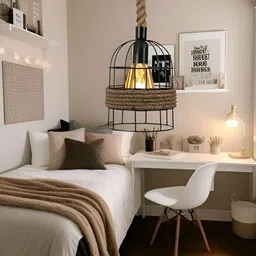 GAUVIK Beige & Black Ceiling Lamp-21