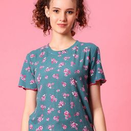 V-Mart Women Floral Printed Pockets Regular Fit T-shirt-picture-45