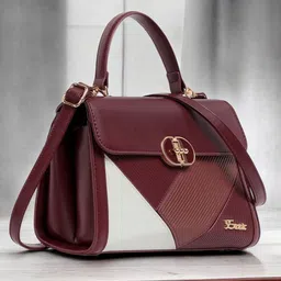 Exotic Women Colourblocked Crossbody Leather Satchel Bag-image-45
